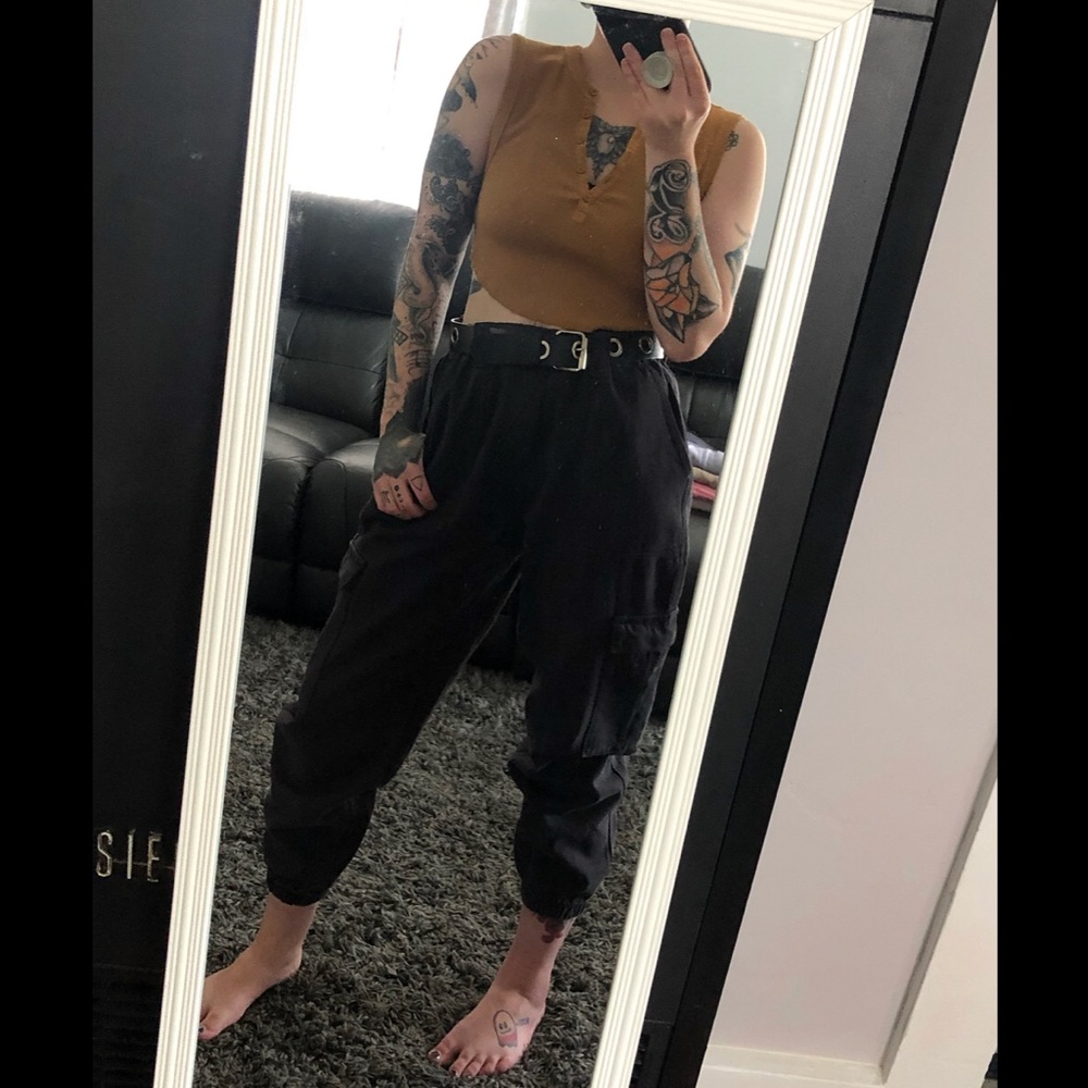 Stretchy Waist Cargo Pants